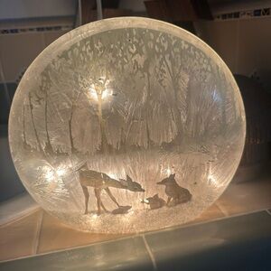 Illuminated Forest Scene Art Piece